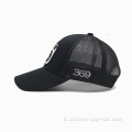 Nuovo design cappello da camionista nero personalizzato in mesh nero